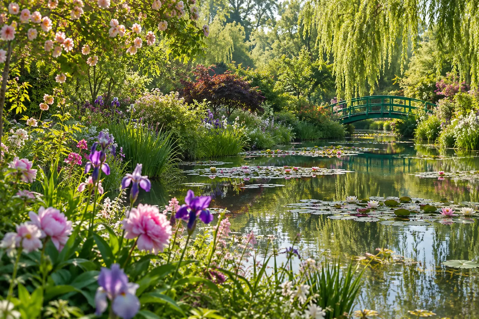 Flower garden in Giverny near Le Romarande